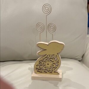 Floral Bunny Photo Holder - Gold